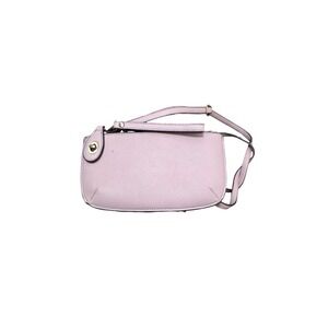 Joy Fux Leather Crossbody Clutch Bag Light Pink Adjustable Strap